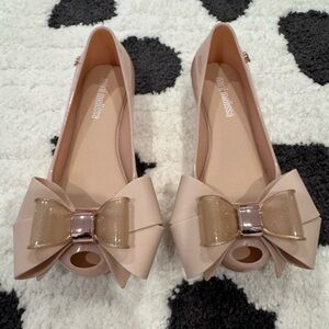 Mini Melissa Women's Pink Bow Flats